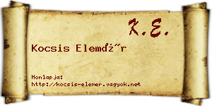 Kocsis Elemér névjegykártya