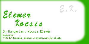 elemer kocsis business card